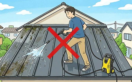 屋根の上のDIY（高圧洗浄・サビ取り）は絶対にNG！