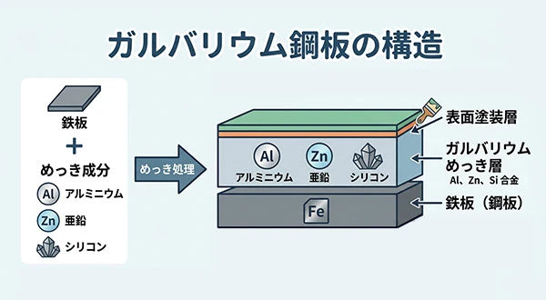 ガルバリウム鋼板の構造
