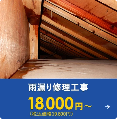 雨漏り修理工事 18,000円/㎡～（税込価格19,800円）