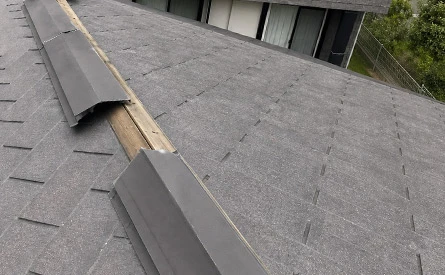 棟板金がめくれてしまっている状態