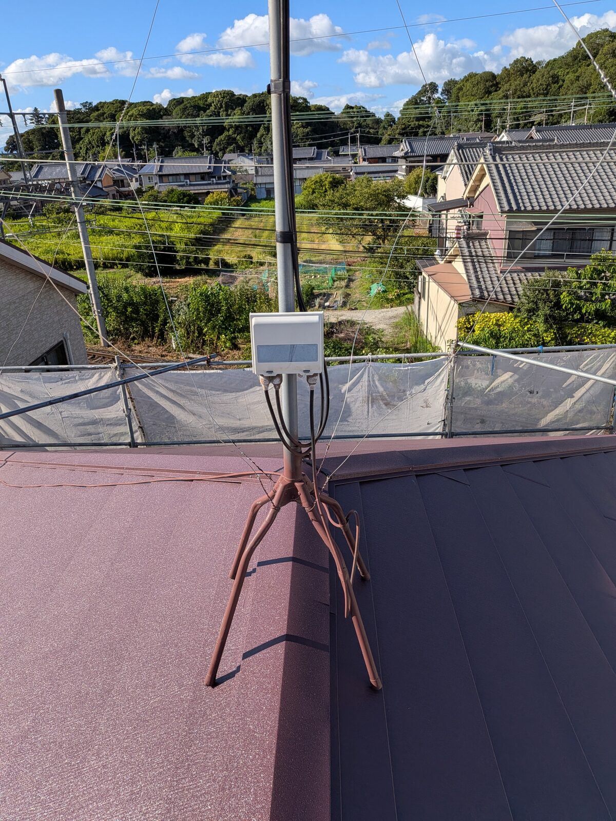 【施工中】一時撤去していたテレビアンテナの復旧